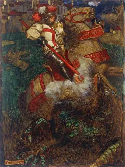Apparel Prints: St George Slaying The Dragon. John Byam Liston Shaw (1872-1919)