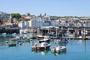 Harbor Prints: St. Peter Port, Guernsey, Channel Islands, United Kingdom, Europe