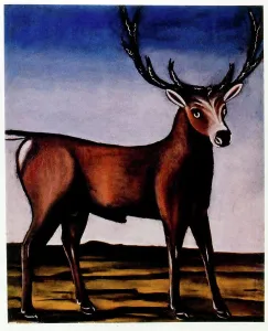 Deer Prints: The Stag 1904, by Niko Pirosmani (1862-1918)