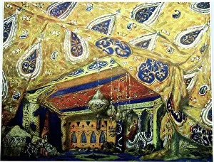 Opera Prints: Stage design for the ballet Sheherazade by N