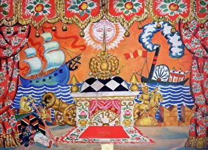 Opera Prints: Stage design for the theatre play The flea by E