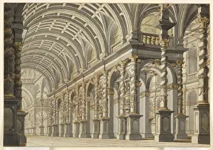 Brown Ink Prints: Stage Design: Vaulted Hall of a Palace
