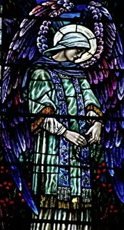 Angel Prints: Stained glass in a church, Christ Church Cathedral, Waterford, County Waterford, Ireland