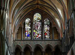 Notes Prints: Stained glass window of Moses inside cathedral church