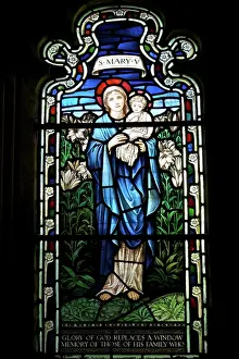 Cloister Prints: Stained glass window of St. Mary