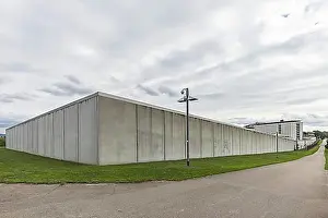 Exterior Photograph Prints: Stammheim Prison, JVA, exterior view of the maximum security prison with prison wall