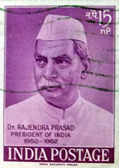 Republic Prints: Stamp depicting Indian President Rajendra Prasad (1884 1963) first President of the Republic of India