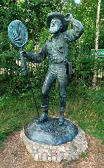 21st Century Prints: Statue of Alfred Russel Wallace (1823-1913) Victorian naturalist. Dated 2013