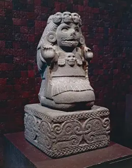 Antiquities Prints: Statue of Coatlicue, earth goddess of life and death, from Mexico