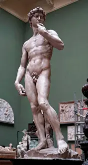 Nude Prints: Statue of David by Michelangelo (1475-1564) an Italian sculptor