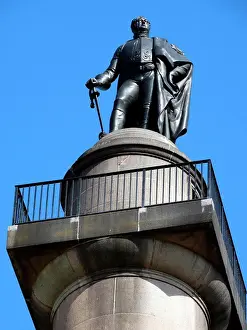 Land Mark Prints: statue of the Duke of York, by Sir Richard Westmacott on top of the Duke of York Column; monument in London