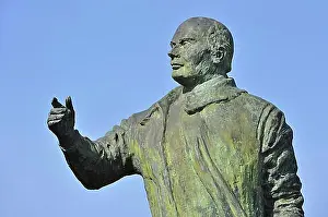 Presidents Prints: Statue of French president Francois Mitterrand at Lille, France, Europe