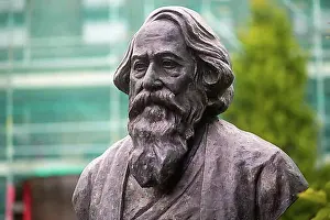 Republic Of Ireland Prints: A statue of Rabindranath Tagore
