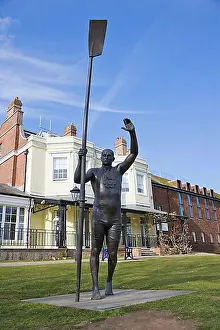 Courthouse Prints: Statue of Sir Steve Redgrave against Court Garden House