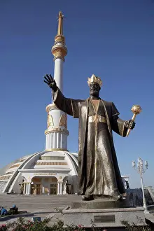 Monument Prints: Statue of Turkmen hero and Monument of Independence
