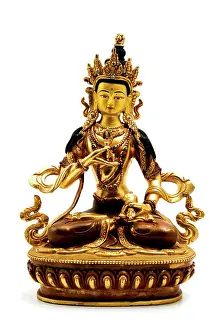 Mind Prints: Statue of Vajrasattva on a white background