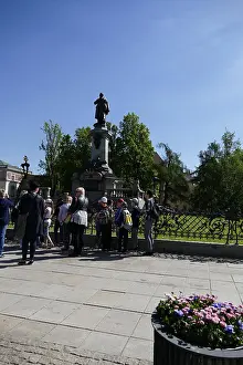 : Statue in Warsaw commemorating, Adam Bernard Mickiewicz (1798 1855) Polish national poet.