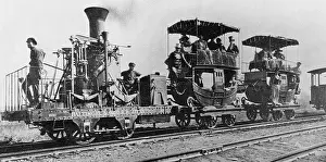 Railroad Prints: Steam Locomotive Atlantic pulling Imlay Passenger Coaches