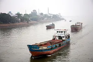 Industry Prints: Steamer in Burigunga Buri Gunga River ; Dhaka ; Bangladesh