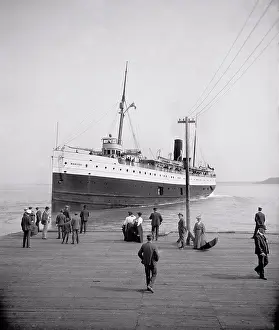 Ferry Prints: Steamship Manitou at Dock, Mackinac Island