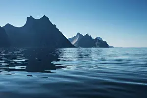 Norway Prints: Steep mountains rise from the sea on the northern side of Moskenesí¸y