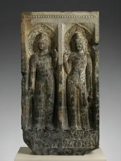 Serve Prints: Stele with the Bodhisattvas Avalokiteshvara (Guanyin) and Mahasthamaprapta (Dashizi)