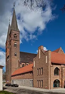 Overlooking Prints: Stendal Altmark Cathedral in front of it 2010-13 newly built west wing of the cloister 74798 by the architectural