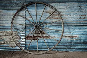 Cyan Prints: Still-life on a ranch. Wagon wheel