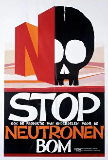 Bomb Prints: Stoppt die neutronen bombe (Stop the neutron Bombe) anti-nuclear poster Germany 1983
