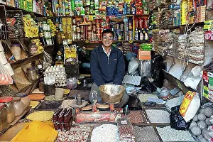 Diverse Prints: Store, seller, Nepalese man, Durbar Square, Patan, Nepal, Asia