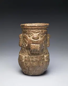 Eyes Prints: Storm God Vessel 200-700 Teotihuacan This drinking or libation vessel is carved entirely from steatite