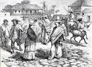 Historische Prints: Straßenszene in Honda am Rio Magdalena