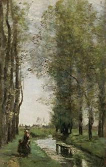 Illustration Prints: A Stream Beneath the Trees Jean-Baptiste-Camille Corot (1796-1875/French) Oil on Canvas Cummer Museum of Art & Gardens