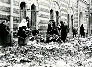 Street Scene Prints: Street scene after looting in a Russian city during the 1917 Russian Revolution