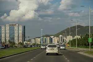 Capital Cities Prints: Street scene in Ulaanbaatar, the capital city of Mongolia