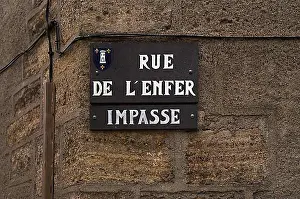 Sign Prints: Street sign Rue de l'Enfer, Hell Road