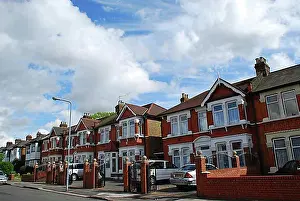 Brick Prints: Street with typical british houses Ilford East London UK