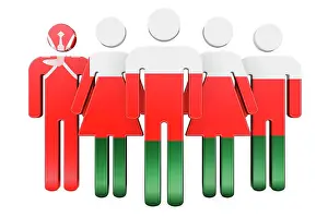 Networking Prints: Strichmännchen mit omanischer Flagge