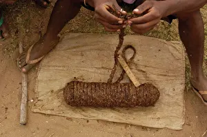 Roll Prints: String of braided tabacco leaves