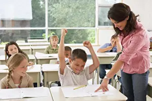 Result Prints: Students and Teacher in Classroom