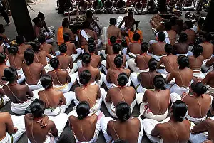 Student Prints: Students of Vedic school witnessing Maha Rudra Homam