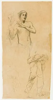 Dessin Prints: Three studies of man (Christ or Prometheus) Ary Ernest Renan (1858-1900)