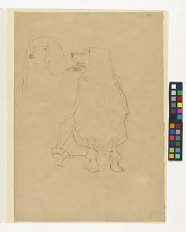 Graphics And Photo Collection Prints: Two studies on a poodle, Gustav Klimt -, artist