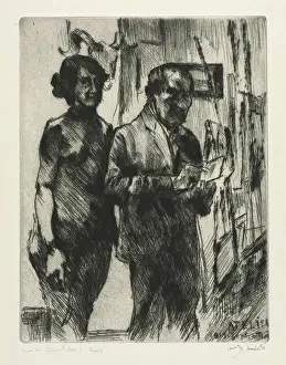 Corinth Prints: In the Studio, 1919. Lovis Corinth (German, 1858-1925). Drypoint;