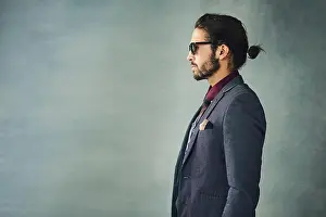 Meet Prints: Studio, profile and man in suit for fashion