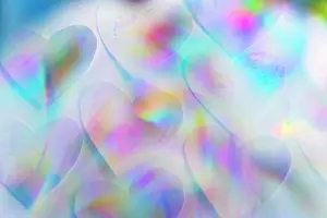 Prism Prints: Studio shot of colorful paper hearts