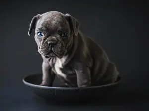 Canine Prints: Studio shot of a little puppy