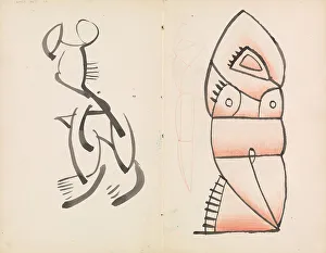 Figure Study Prints: Study Figural Sculpture Crouching Figure Henri Gaudier-Brzeska