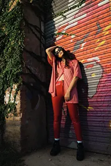 Attractive Prints: Stylish woman on street