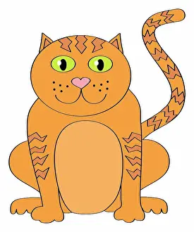 Kitty Prints: Stylized Cat, Linda Braucht (20th Century/American), Computer Graphics
